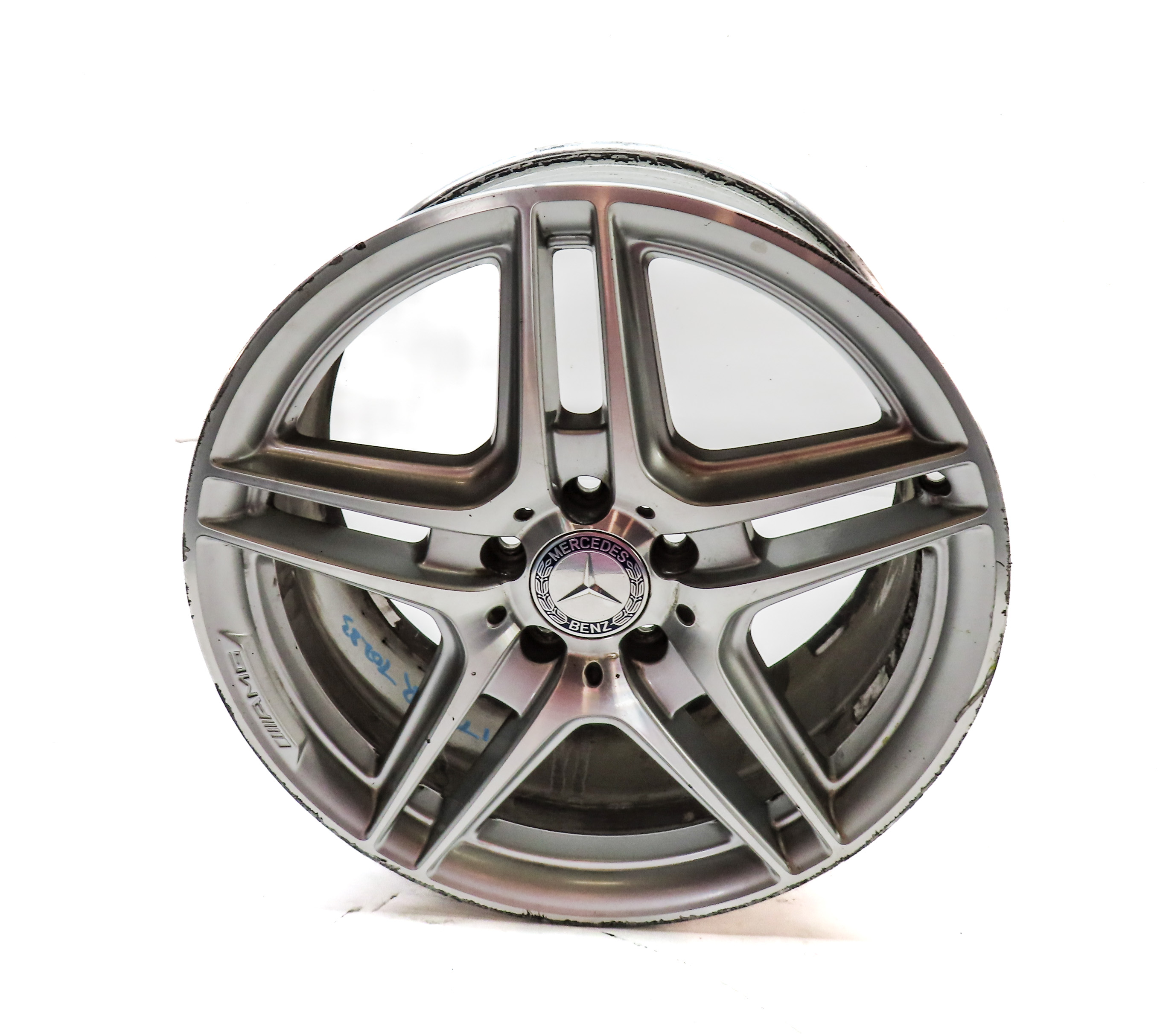 08-15 MERCEDES BENZ C-CLASS (W204) REAR 18x8.5 AMG 5 DOUBLE SPOKE WHEEL RIM — exact item pictured